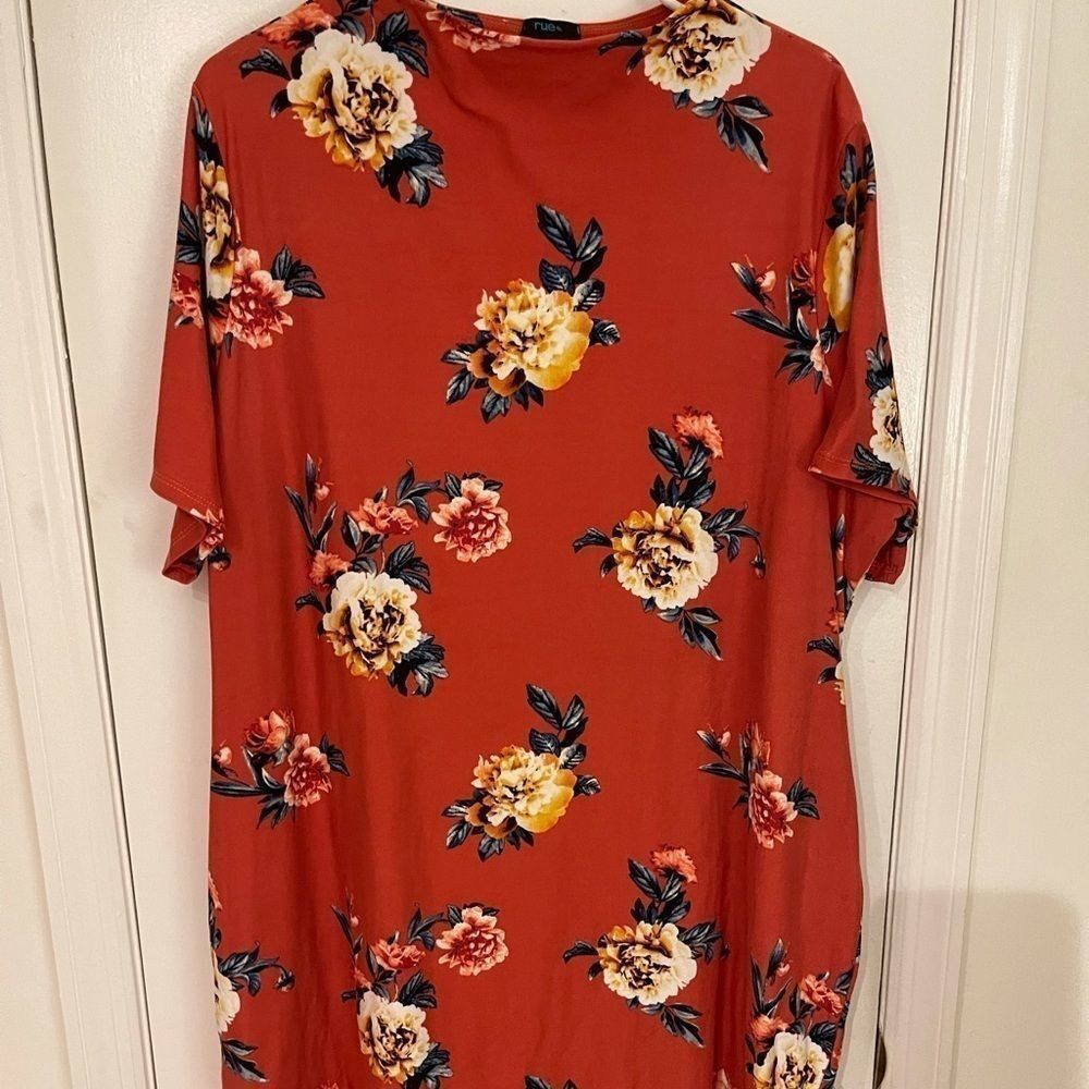 Plus Size Orange Floral Dress From Rue21 Size 4X - Picture 5 of 7